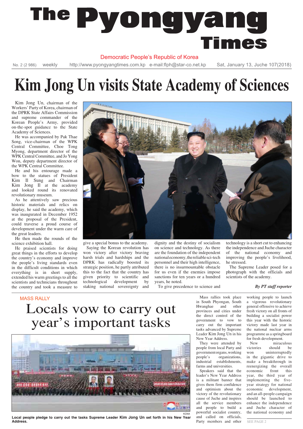 Kim Jong Un Visits State Academy of Sciences