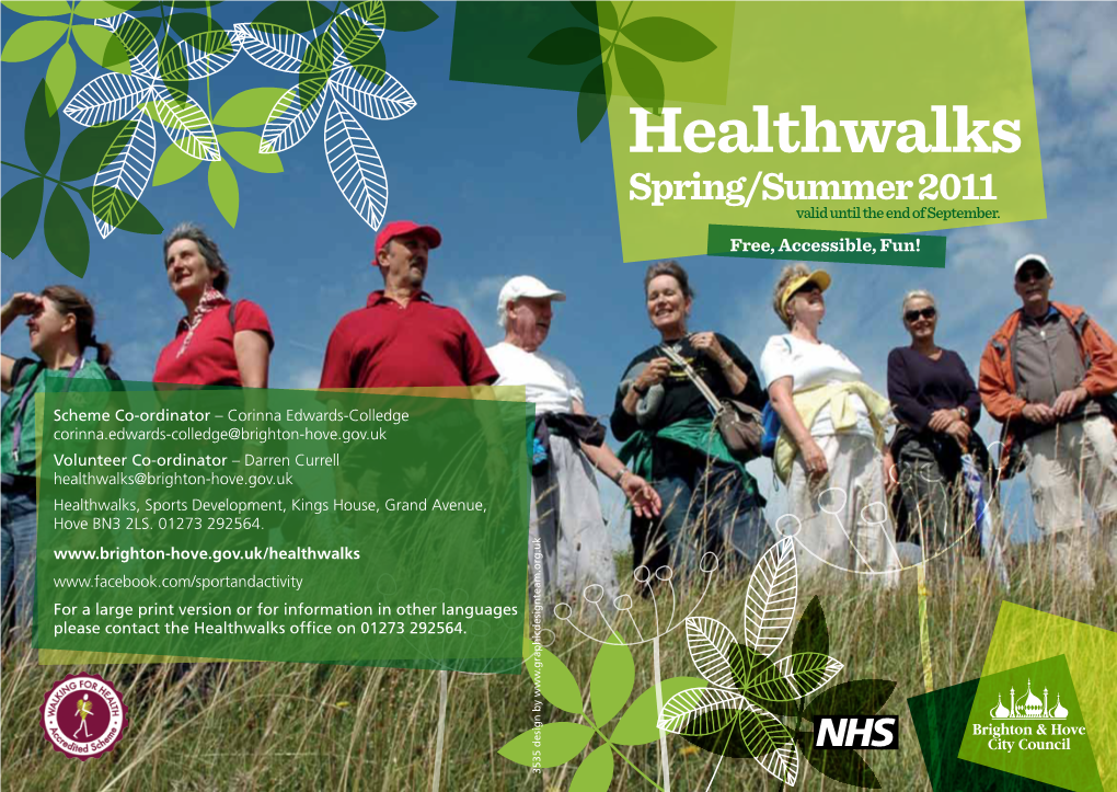 Healthwalks Spring/Summer 2011 Valid Until the End of September