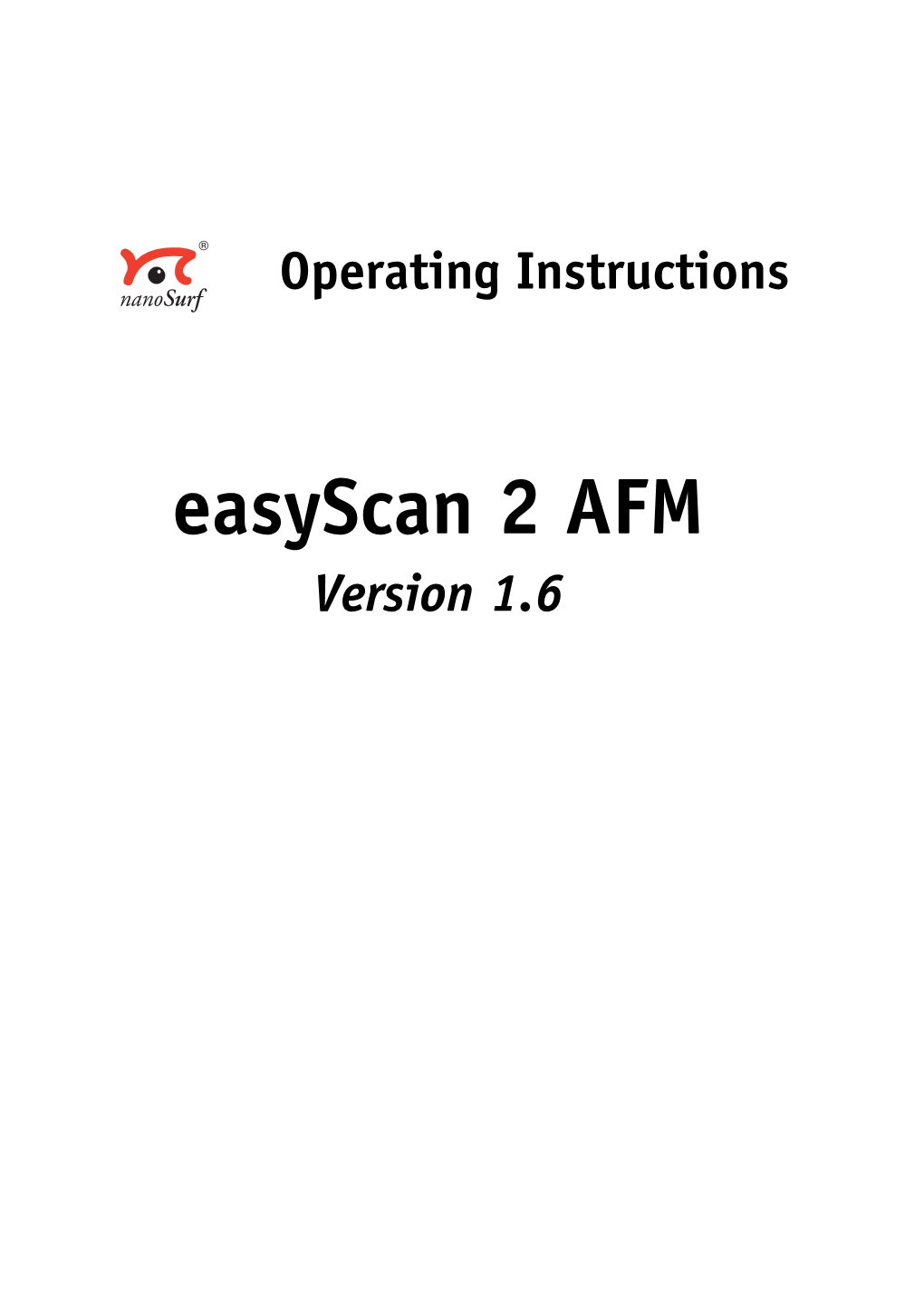 Nanosurf Easyscan 2 AFM Operating Instructions
