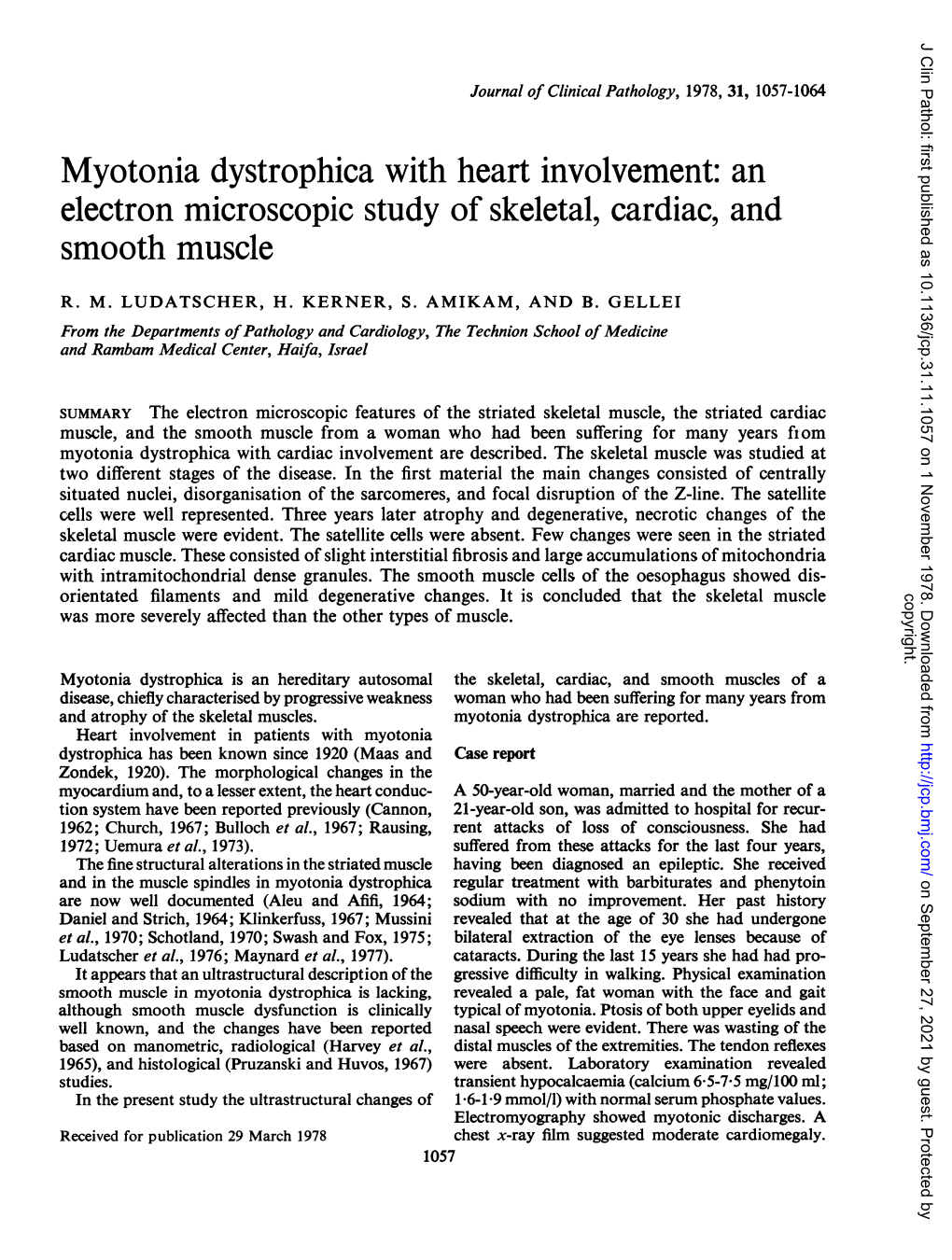 Myotonia Dystrophica with Heart Involvement: an Electron Microscopic Study of Skeletal, Cardiac, and Smooth Muscle