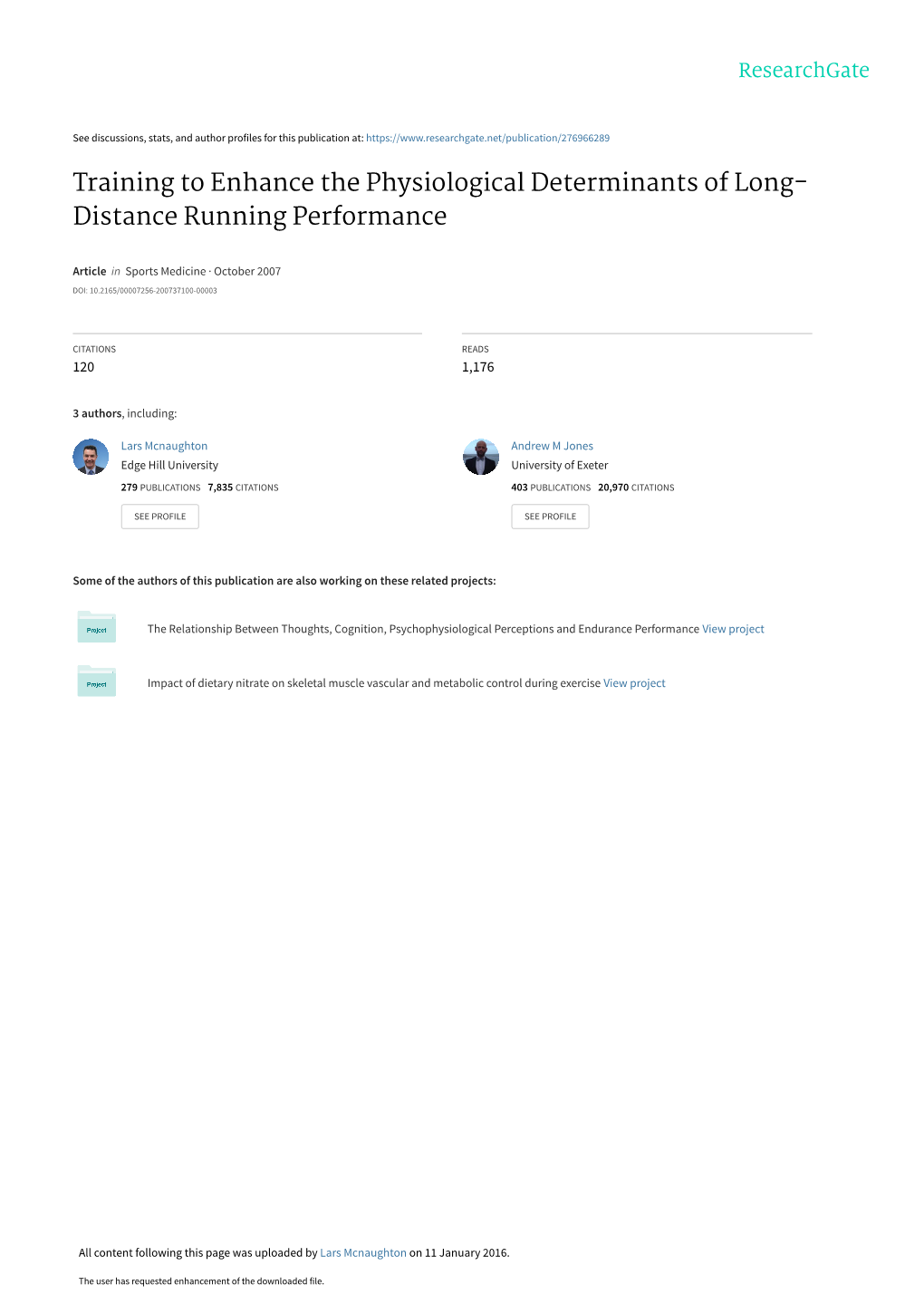 Distance Running Performance