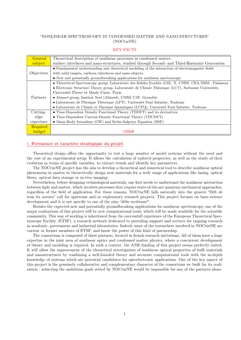 “NONLINEAR SPECTROSCOPY in CONDENSED MATTER and NANO-STRUCTURES” (Nocturne)