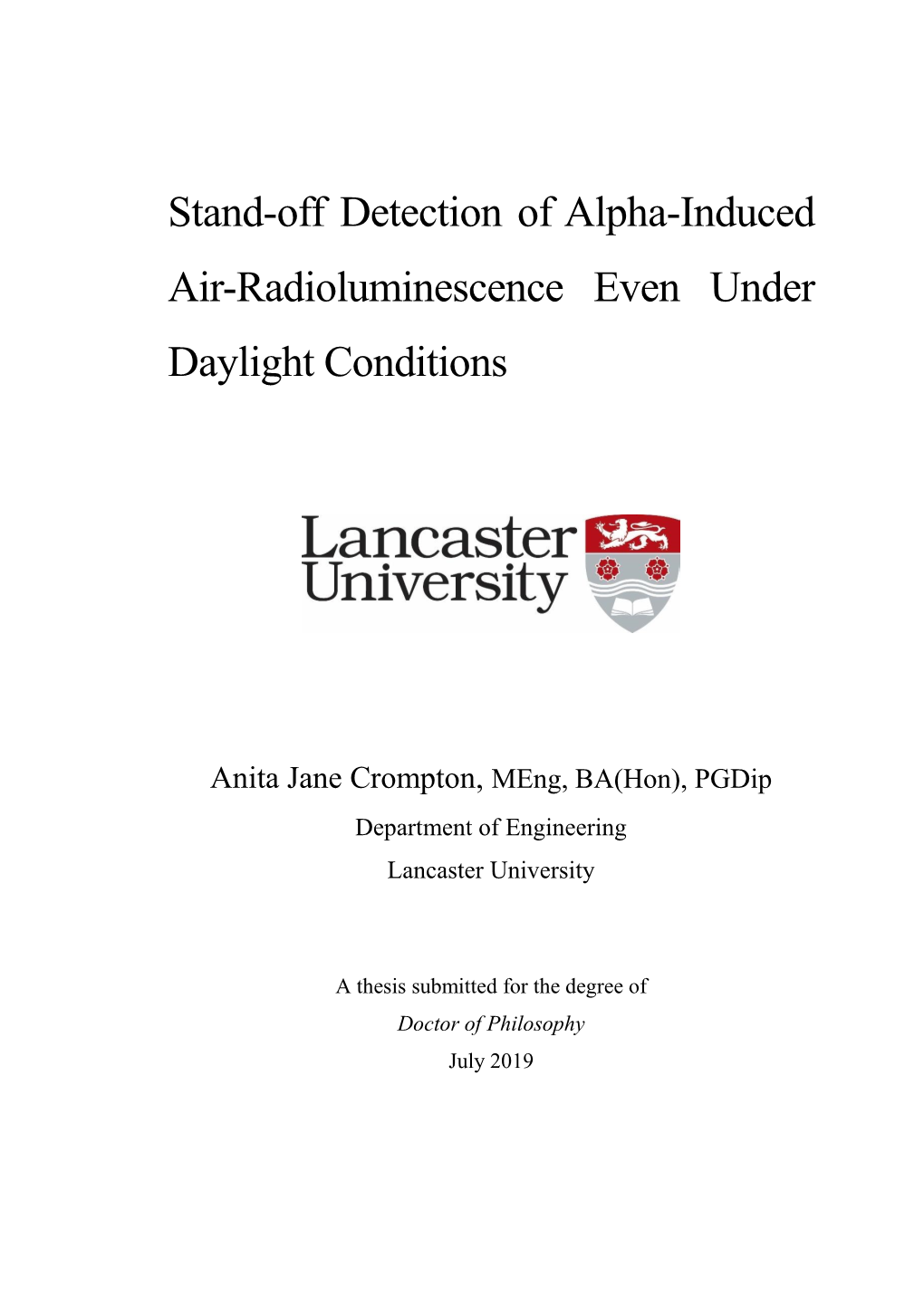 Stand-Off Detection of Alpha-Induced Air-Radioluminescence Even Under Daylight Conditions