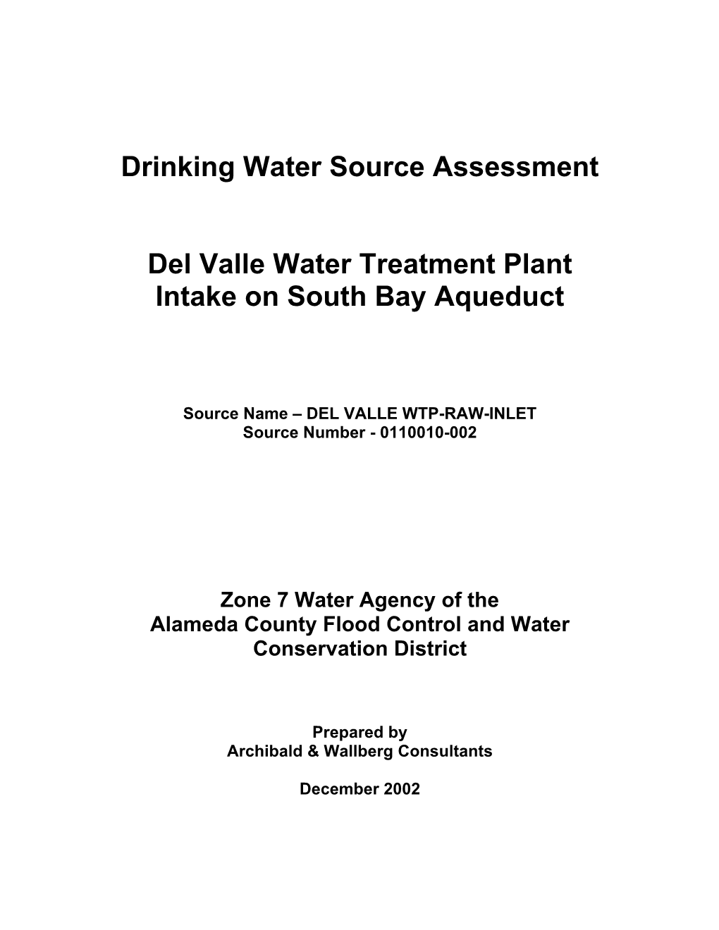 Del Valle Water Treatment Plant Intake on South Bay Aqueduct