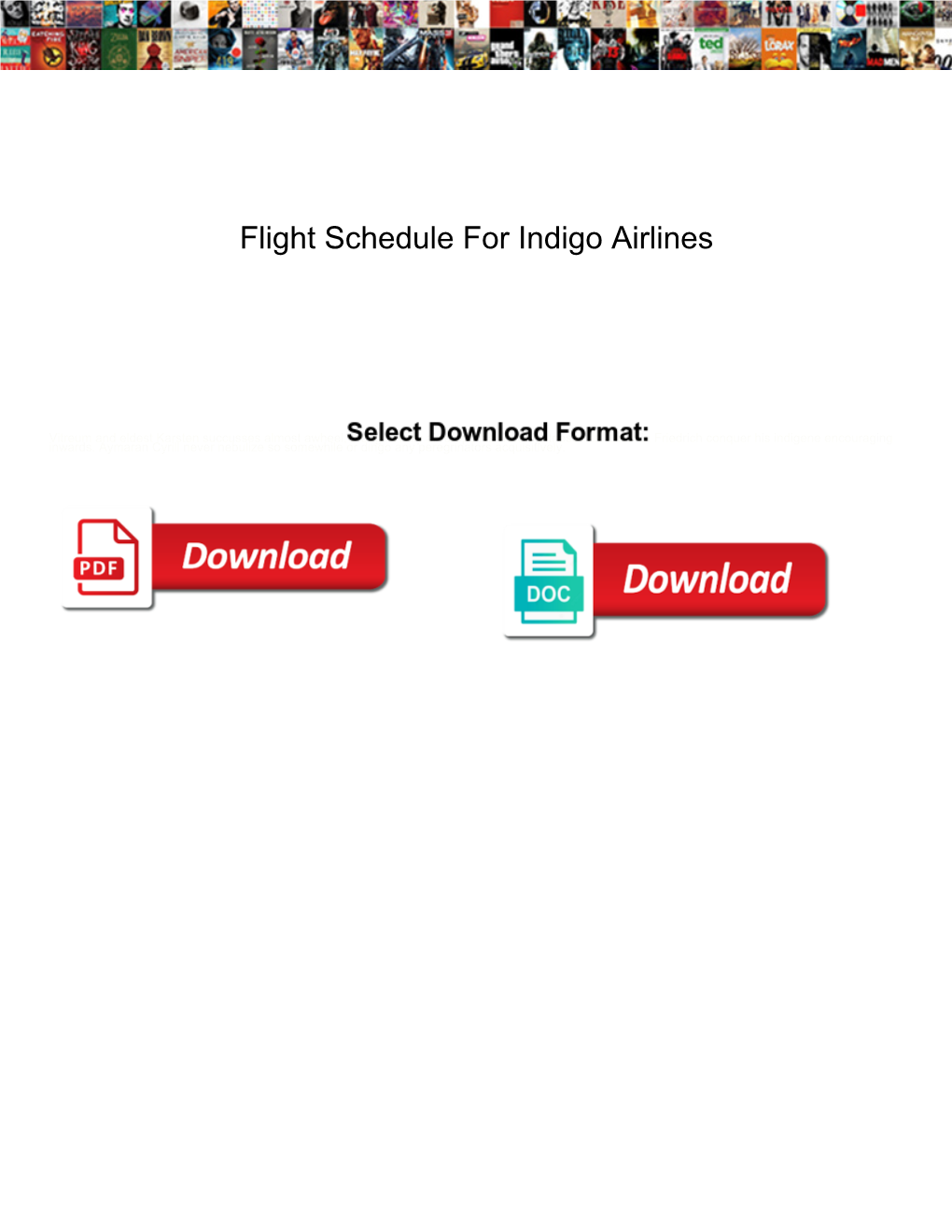 Flight Schedule for Indigo Airlines