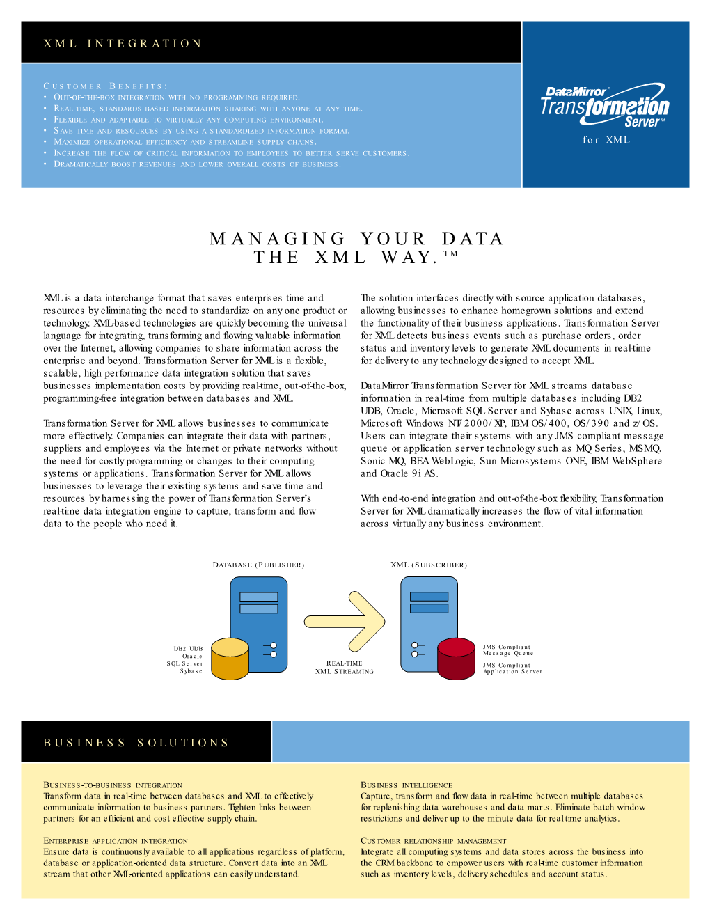 Managing Your Data the Xml Way.Tm