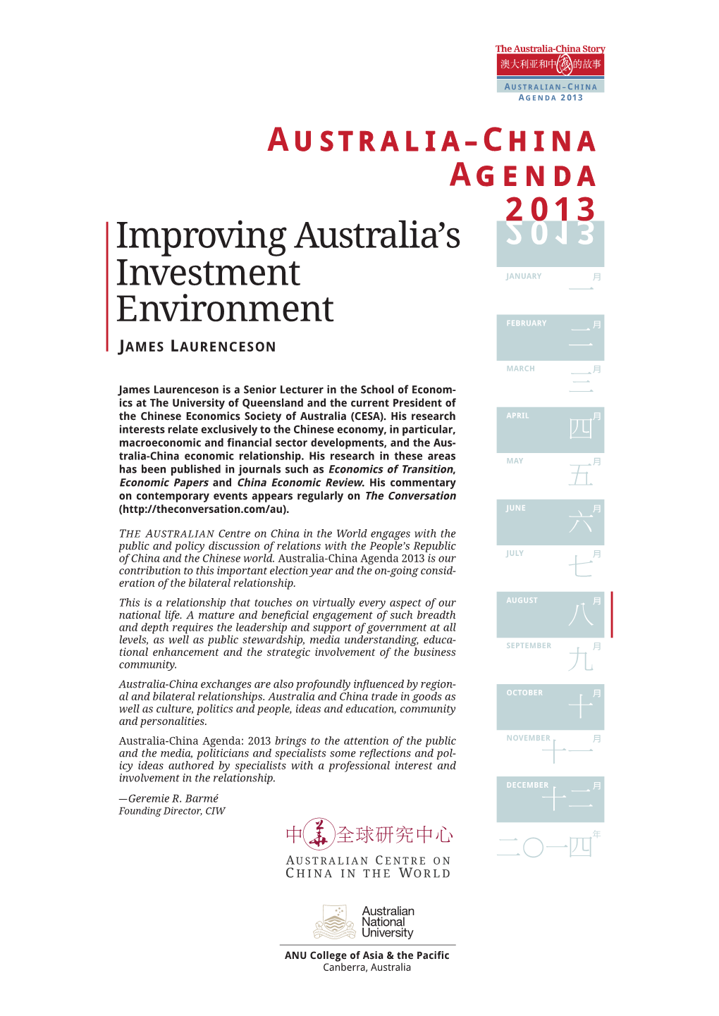 Improving Australia's Investment Environment