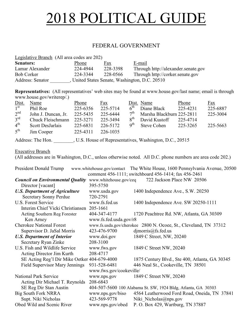 2018 Political Guide