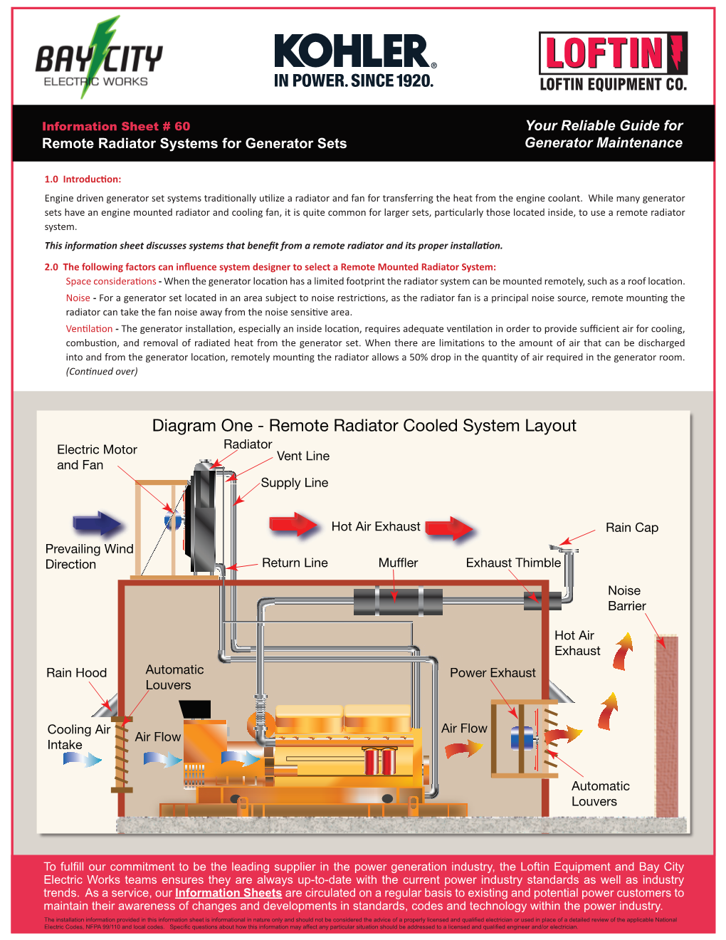 Remote Radiator Systems for Generator Sets Generator Maintenance