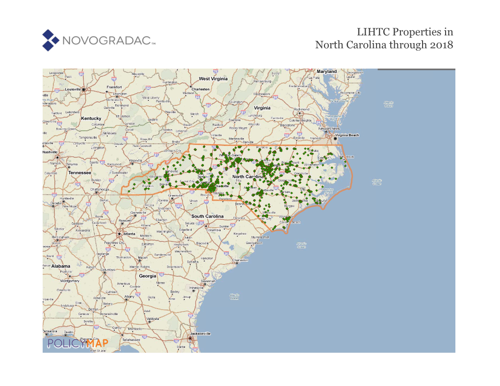 North Carolina Through 2018 LIHTC Properties in North Carolina's 13Th District Through 2018