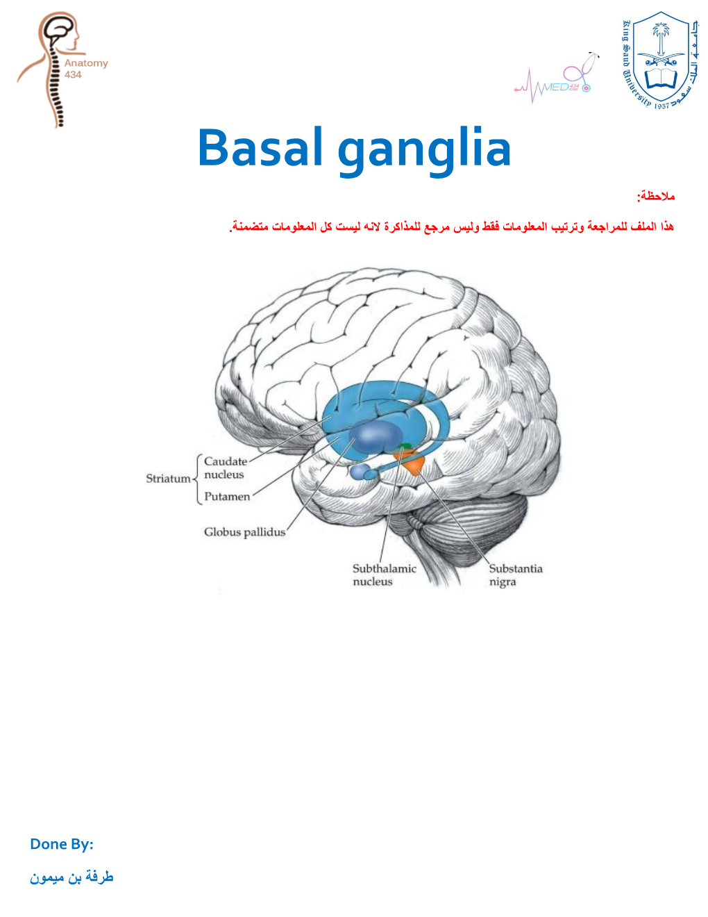 Basal Ganglia مالحظة