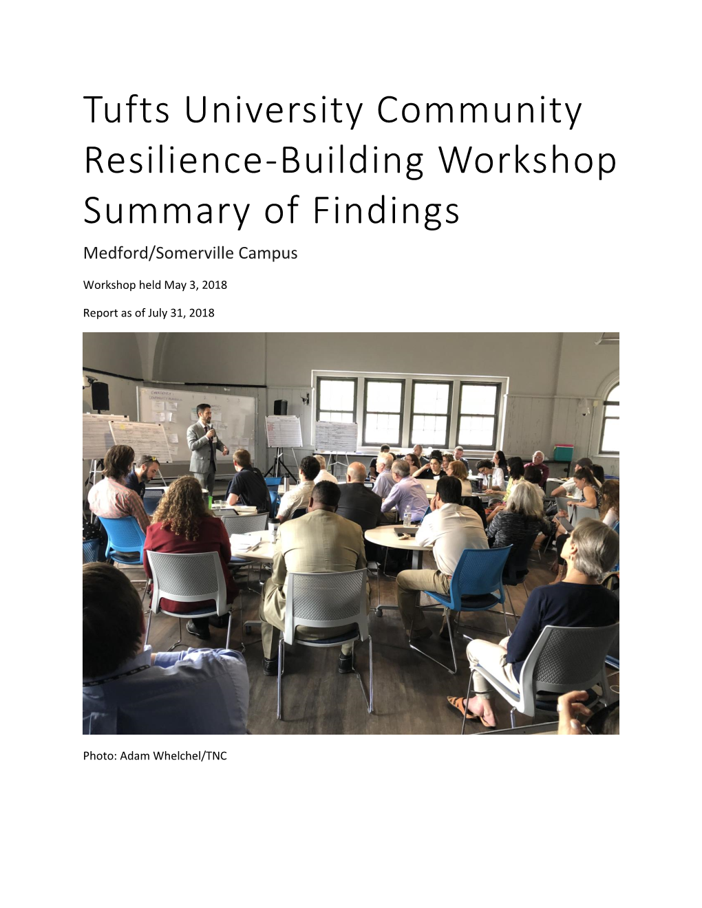 Tufts University Community Resilience-Building Workshop Summary of Findings Medford/Somerville Campus