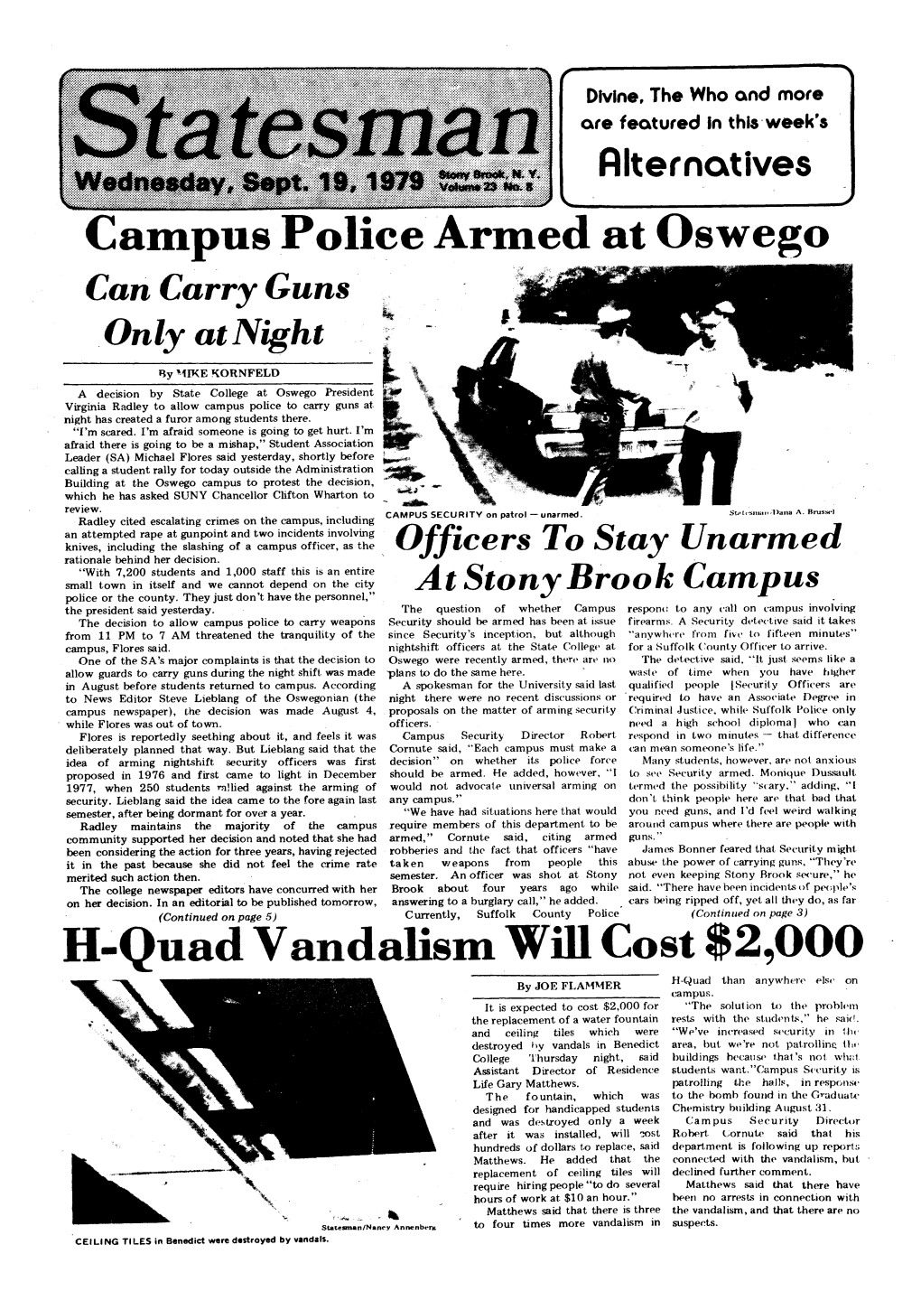 Campus Police Armed at Oswego