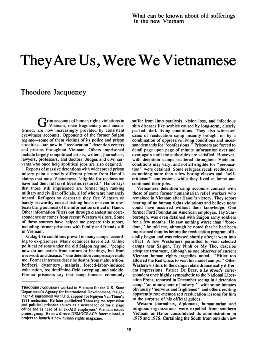 Theyare Us, Were We Vietnamese