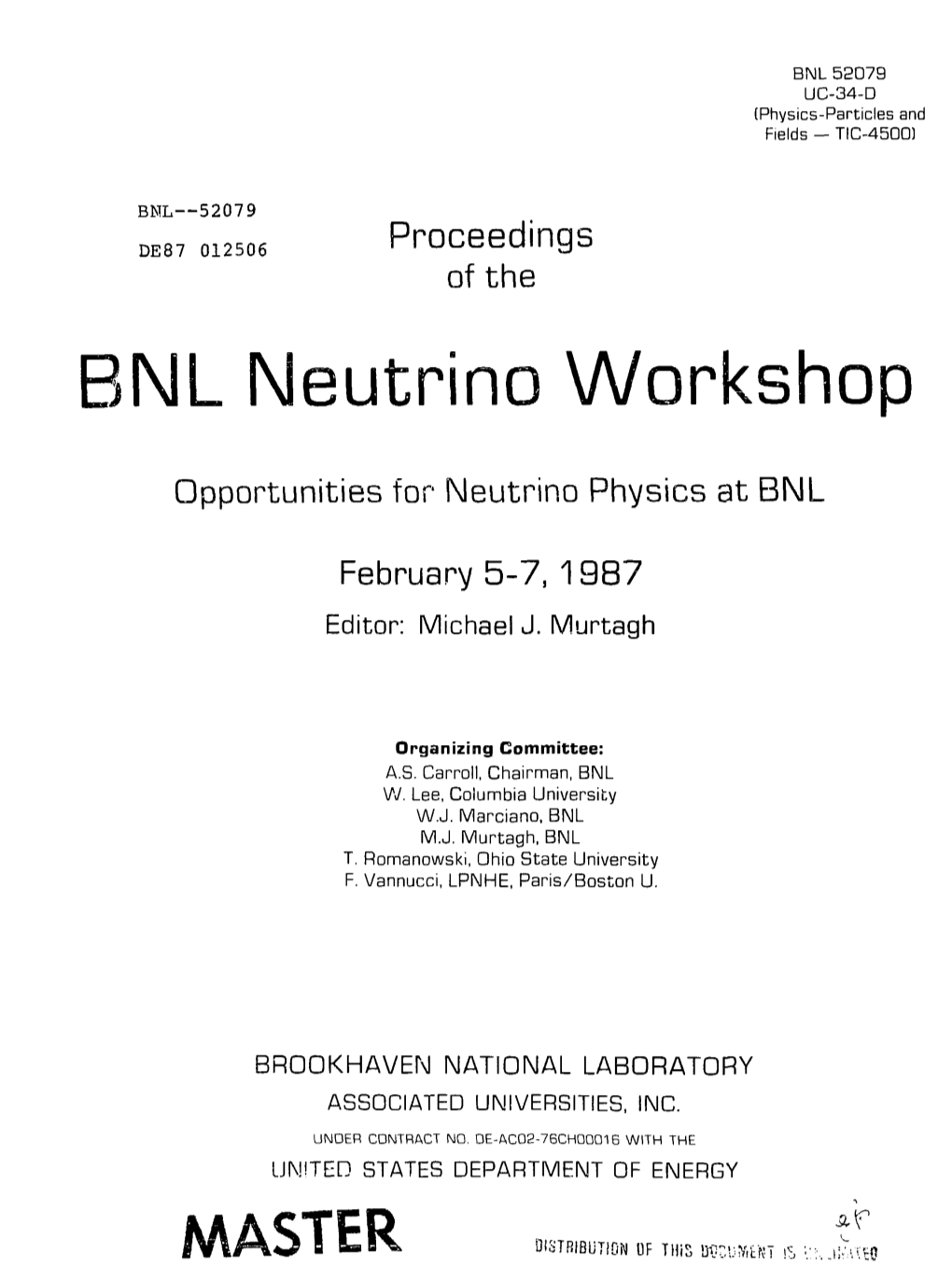 NL Neutrino Workshop