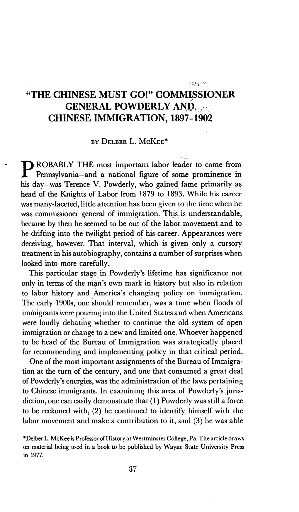 Commissioner General Powderly And, Chinese Immigration, 1897-1902