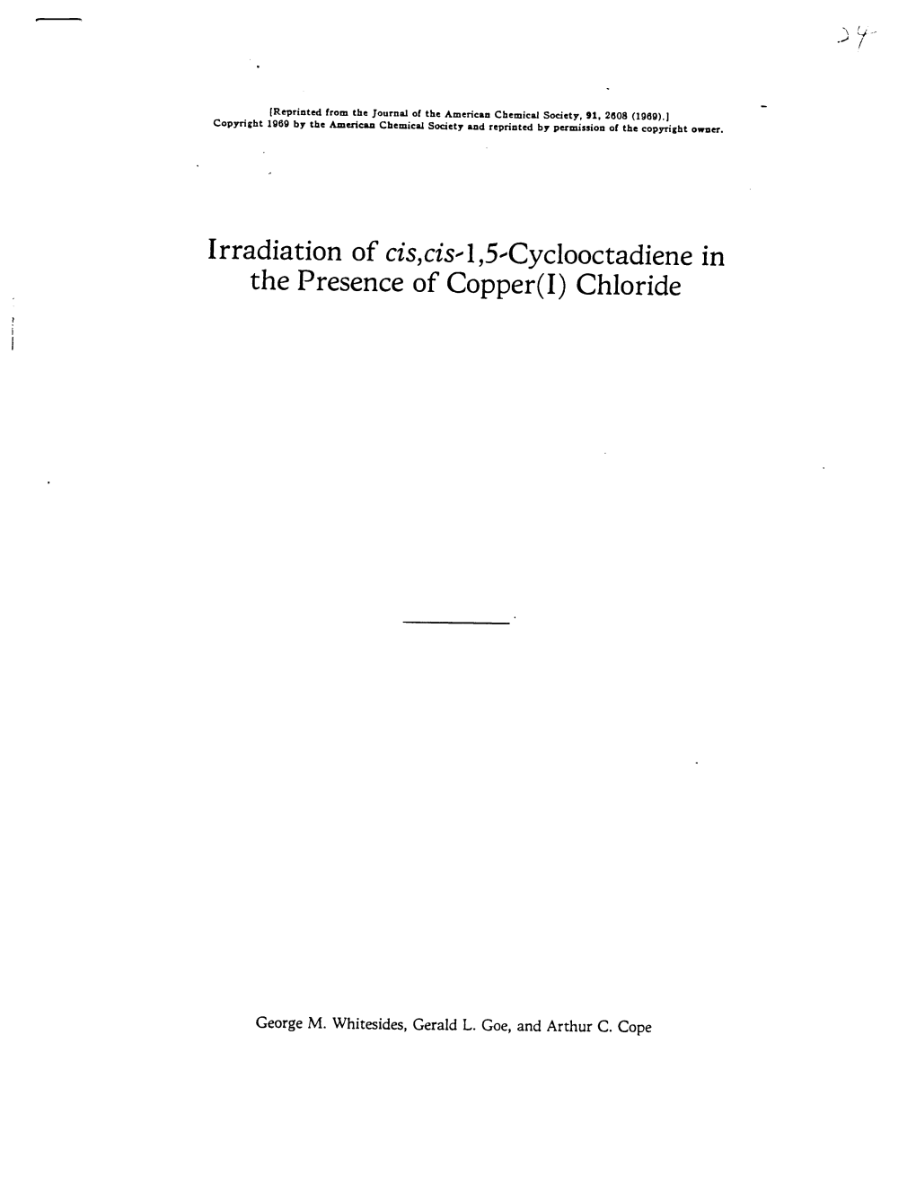 Irradiation of Cis ,Cis-L ,S.Cyclooctadiene in the Presence