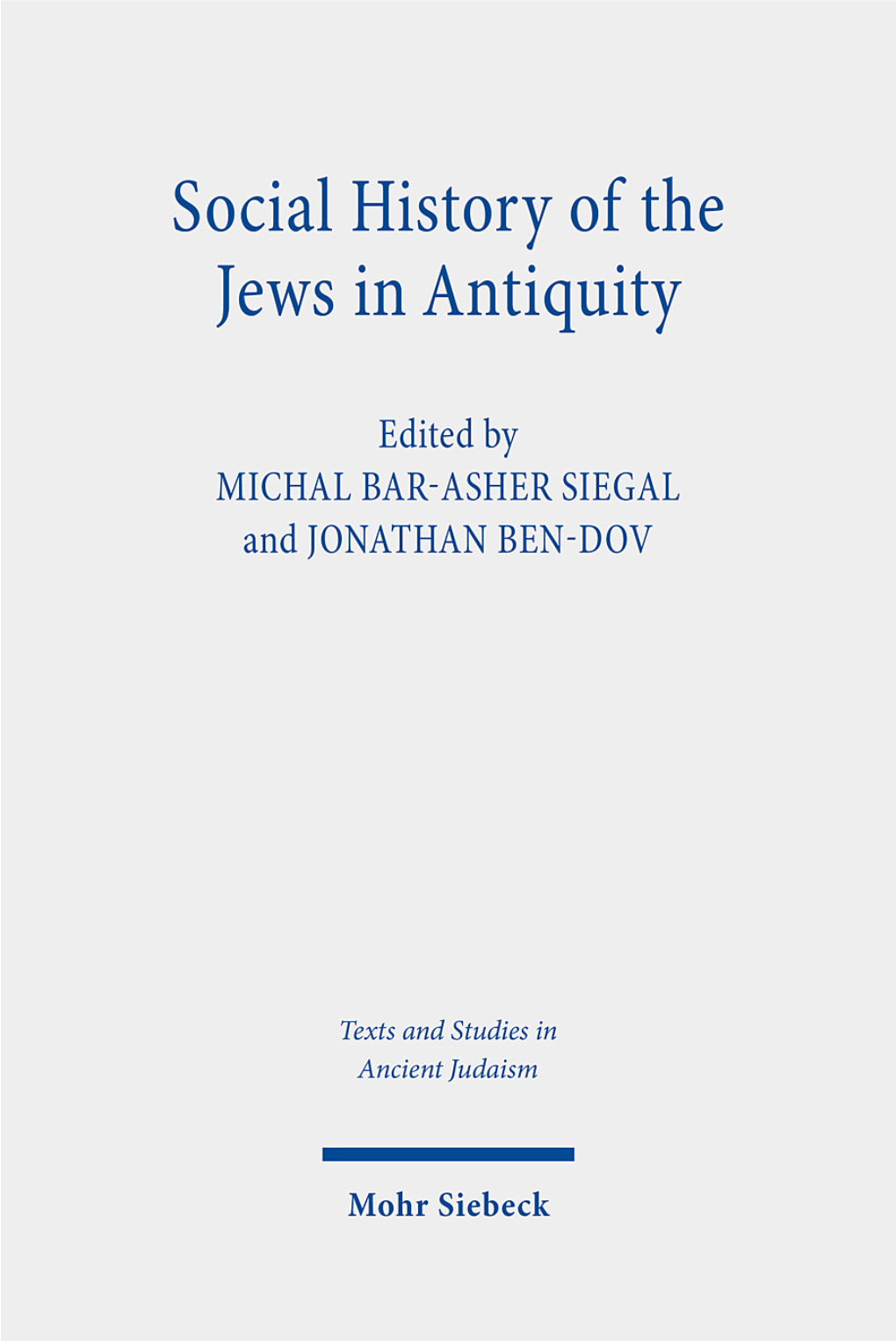 Social History of the Jews in Antiquity