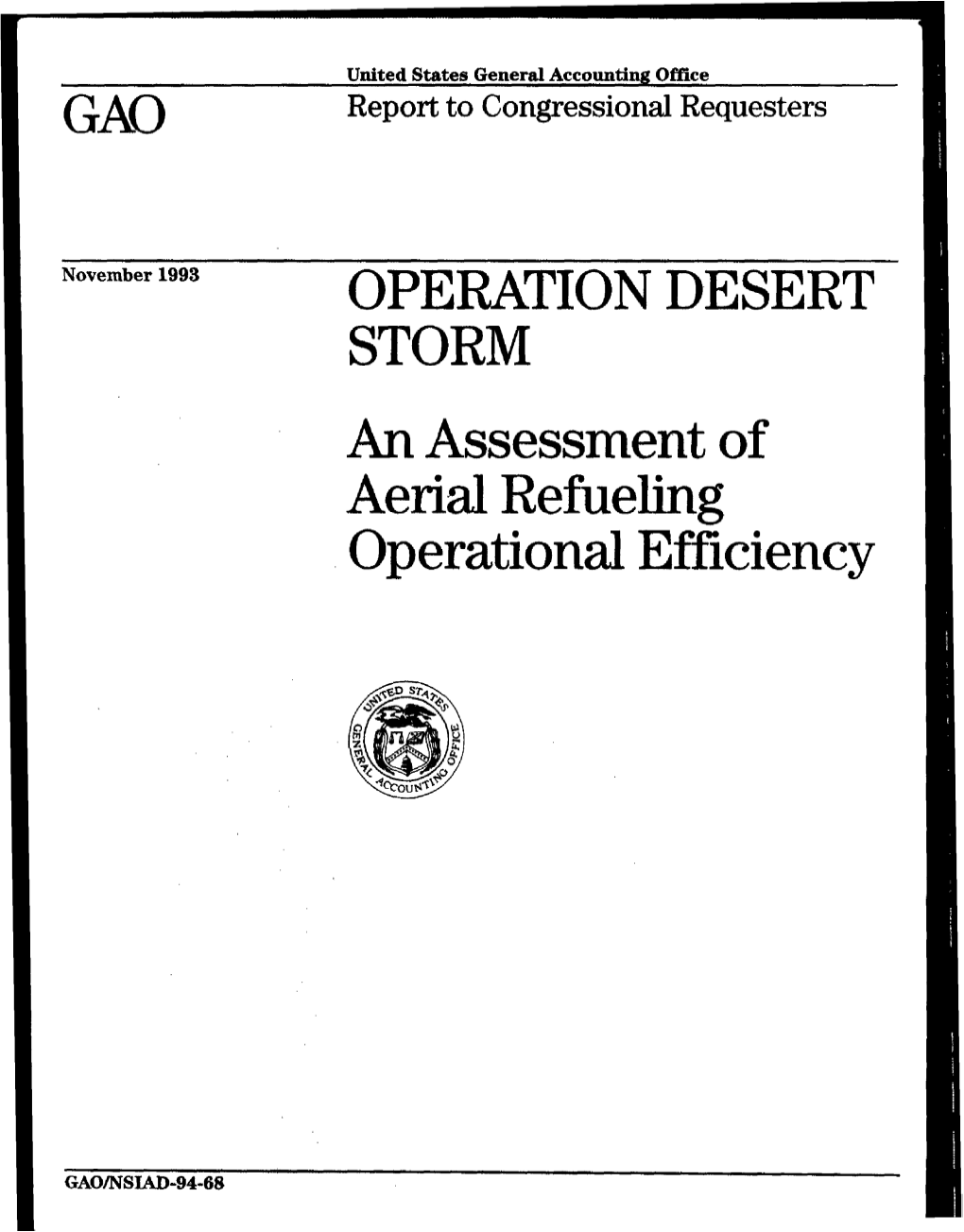 NSIAD-94-68 Operation Desert Storm: an Assessment of Aerial