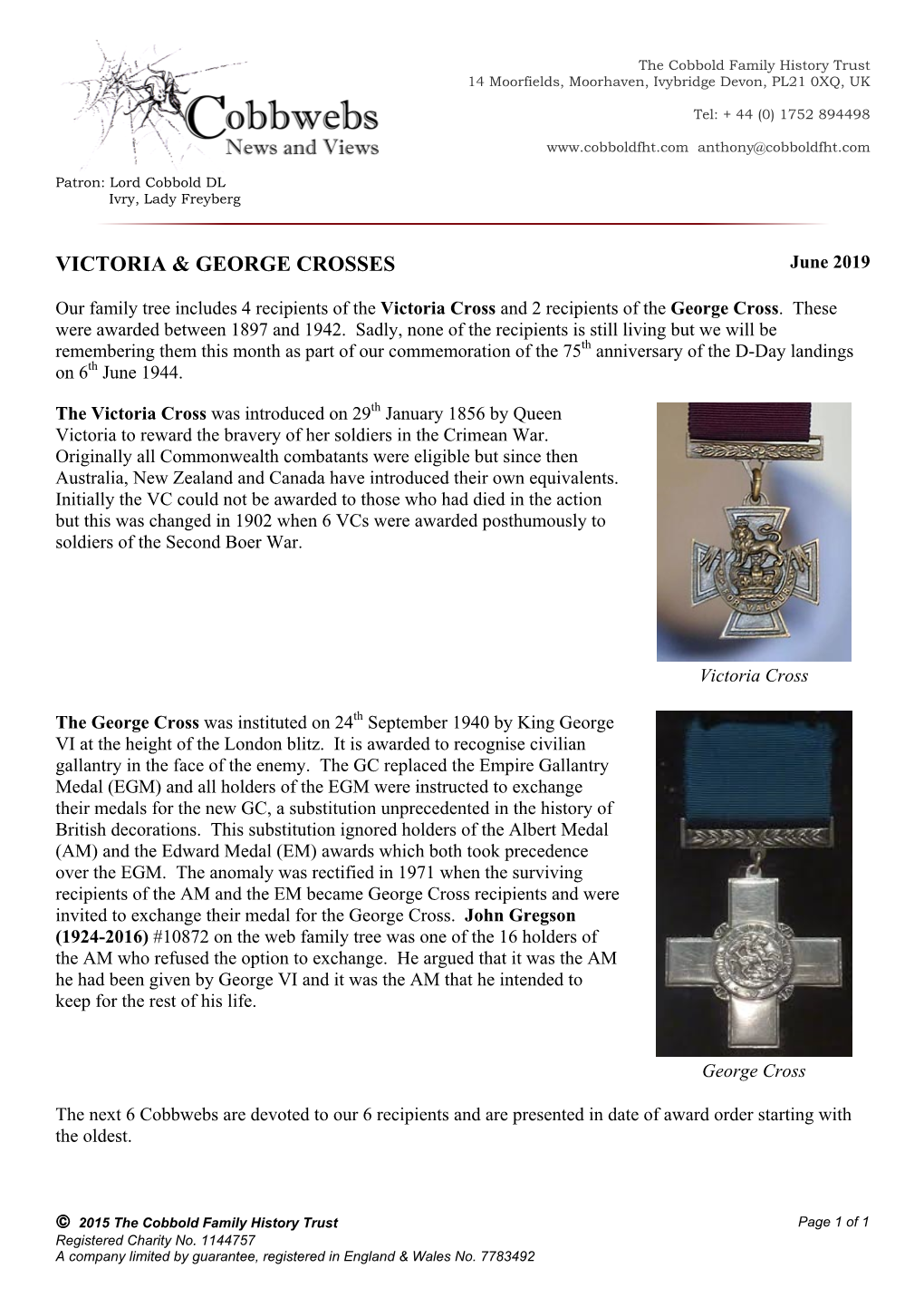 Victoria & George Crosses