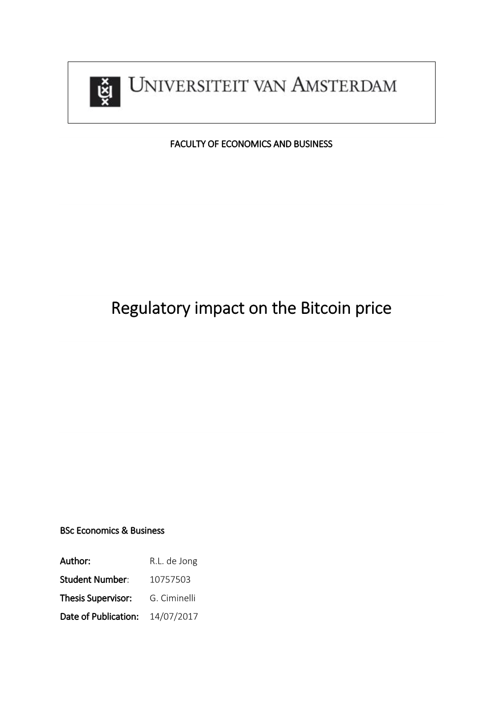 Regulatory Impact on the Bitcoin Price