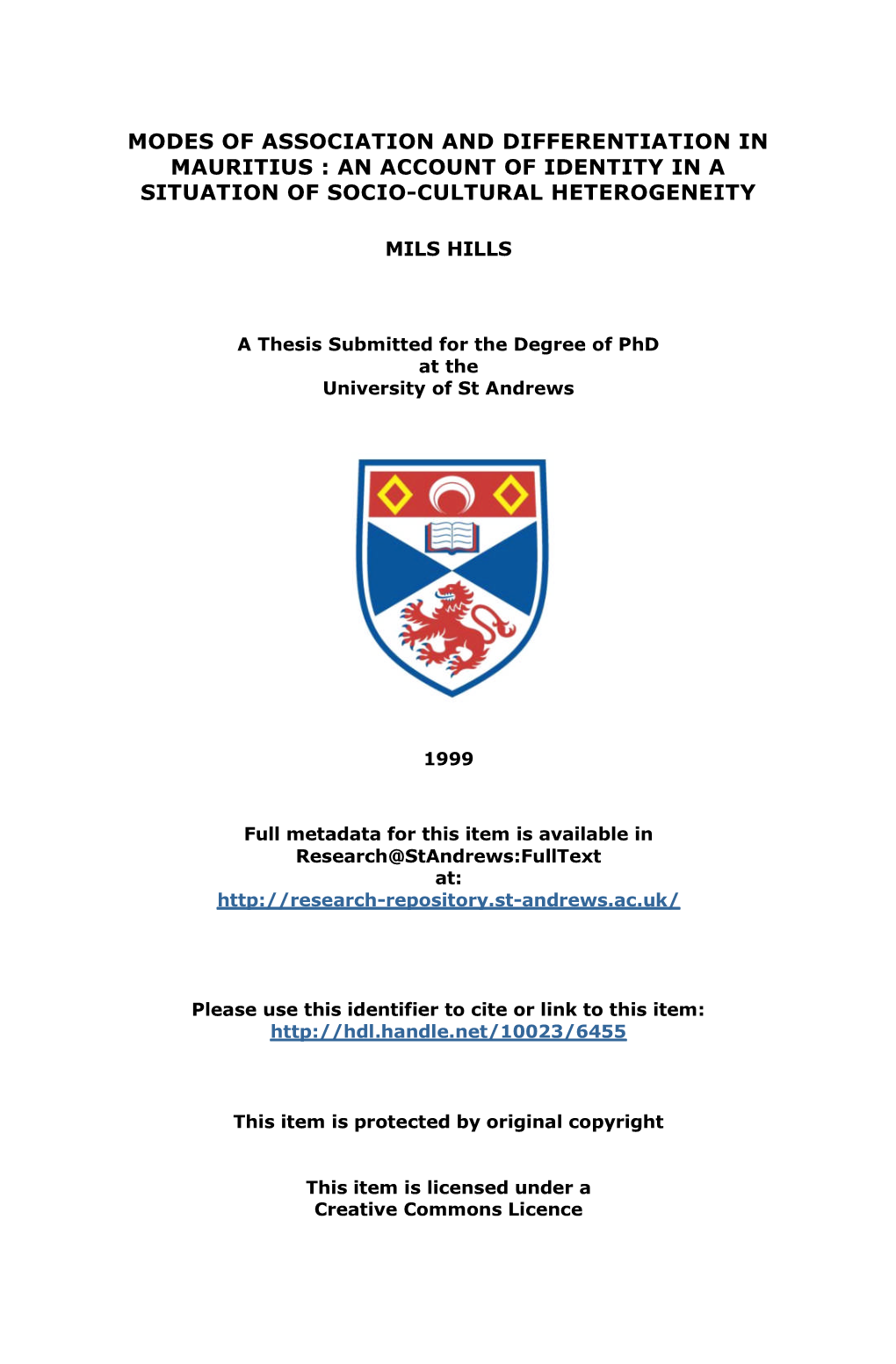 Mils Hills Phd Thesis