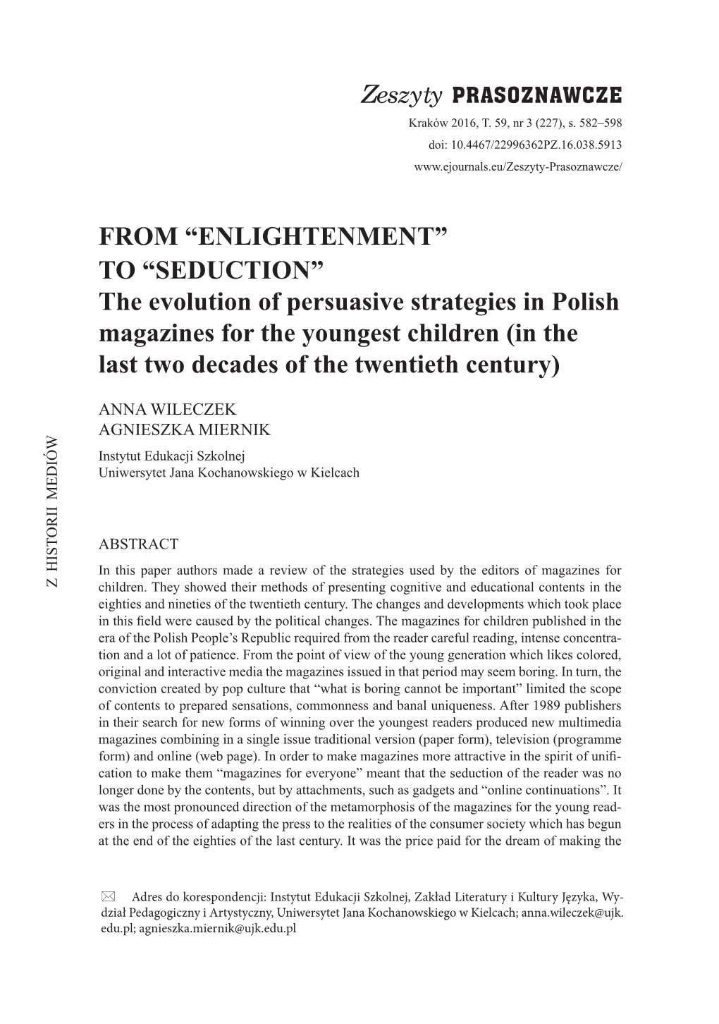 The Evolution of Persuasive Strategies in Polish Magazines for The