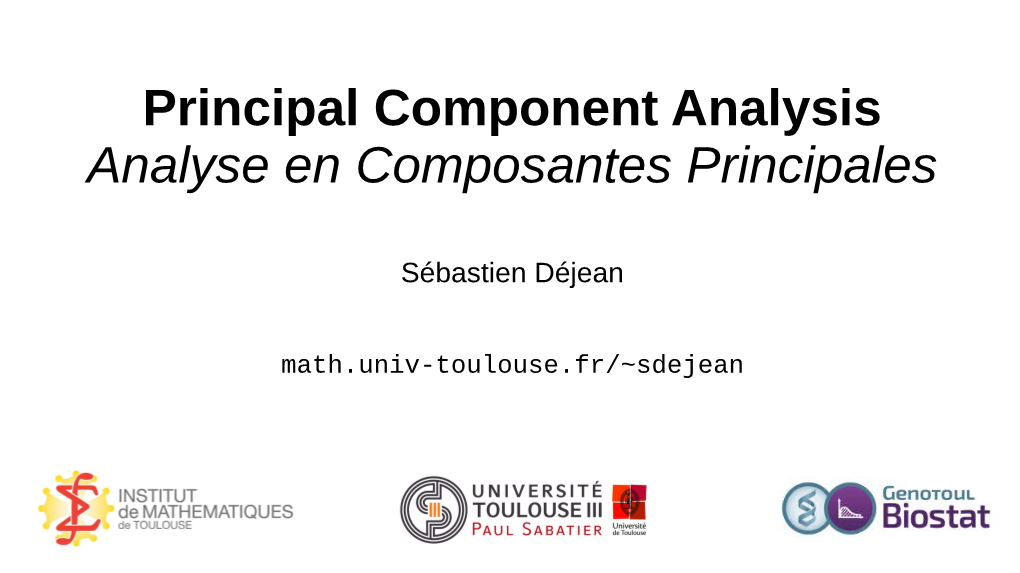 Principal Component Analysis Analyse En Composantes Principales