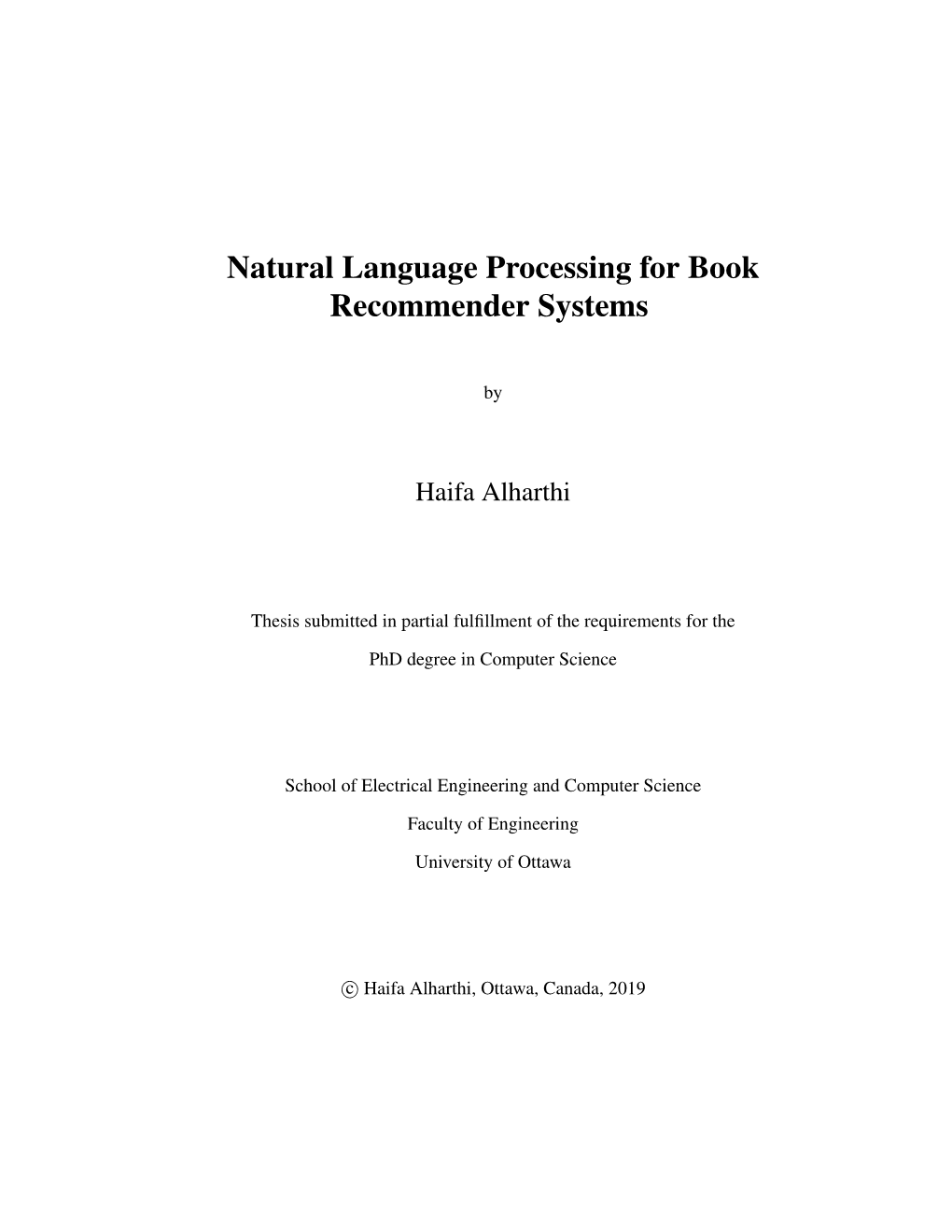 Natural Language Processing for Book Recommender Systems
