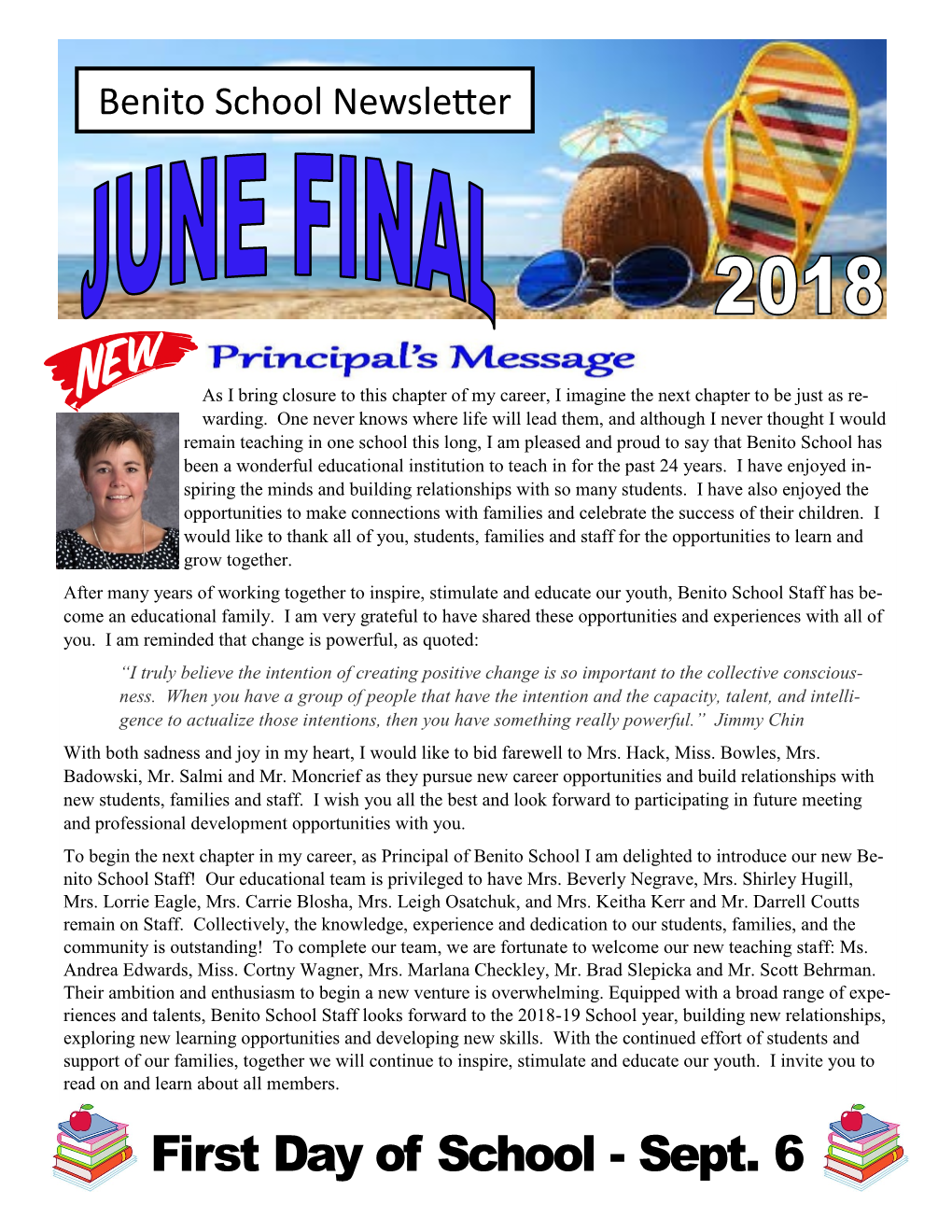 Benito School Newsletter