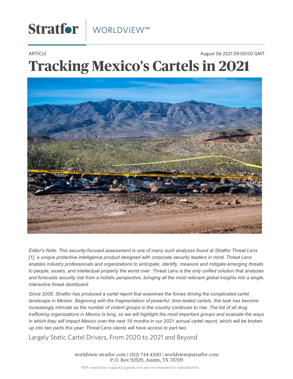 Tracking Mexico's Cartels in 2021