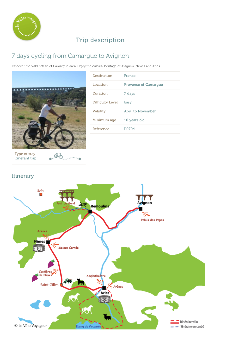 Trip Description 7 Days Cycling from Camargue to Avignon