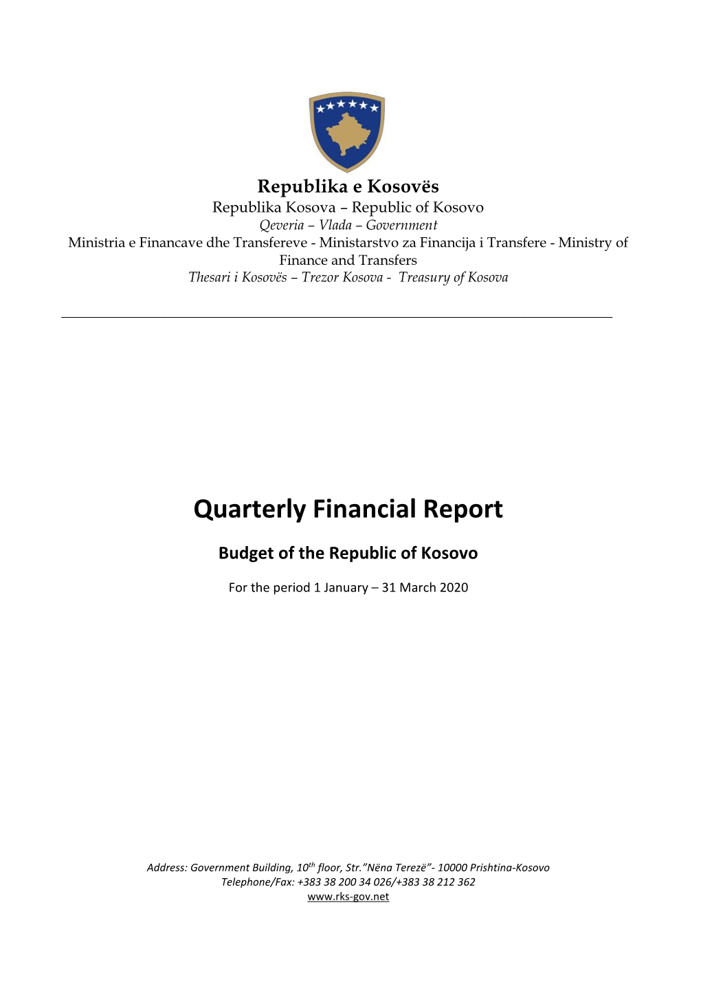 Quarterly Financial Report