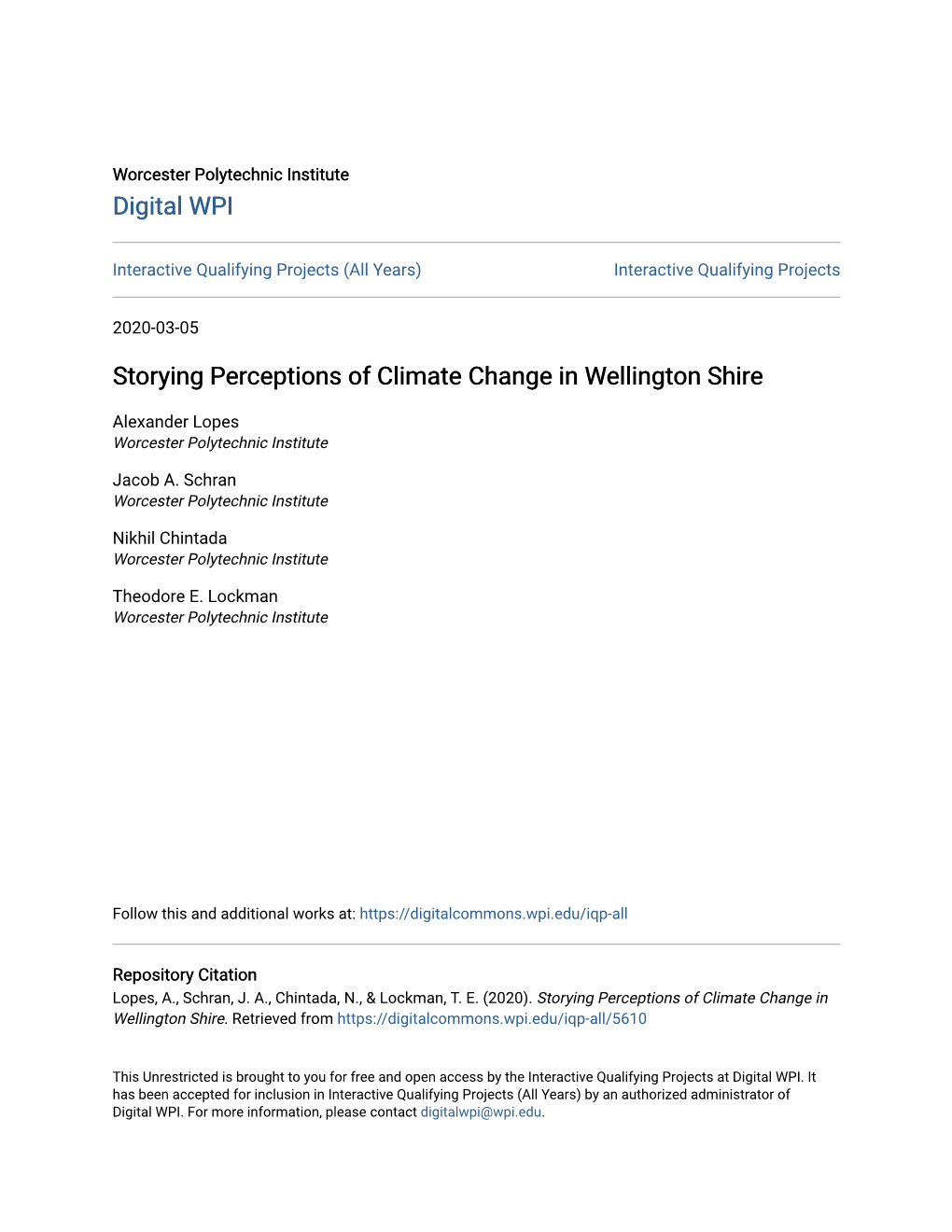 Storying Perceptions of Climate Change in Wellington Shire