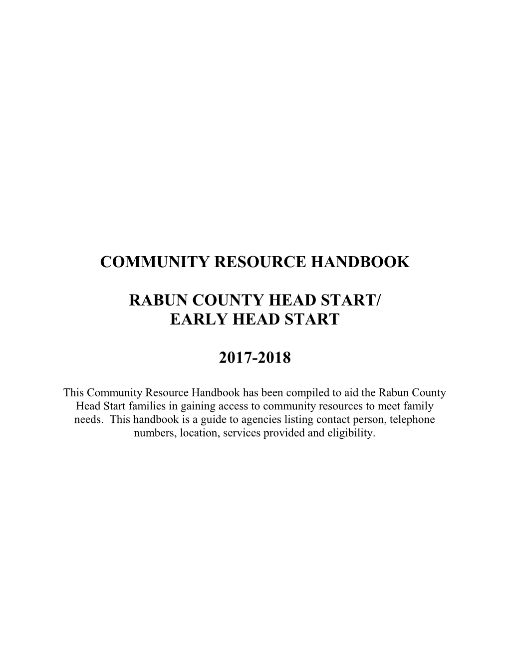 Rabun County Head Start/ Early Head Start