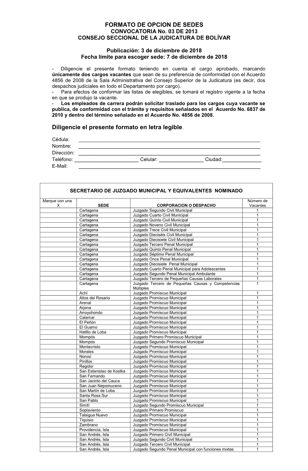 Secretario De Juzgado Municipal Y Equivalentes Nominado