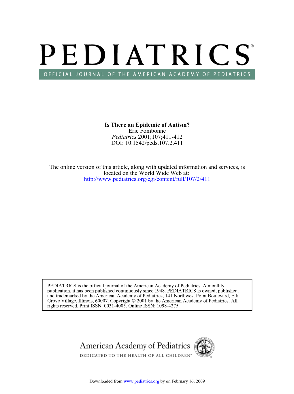 DOI: 10.1542/Peds.107.2.411 2001;107;411-412 Pediatrics Eric