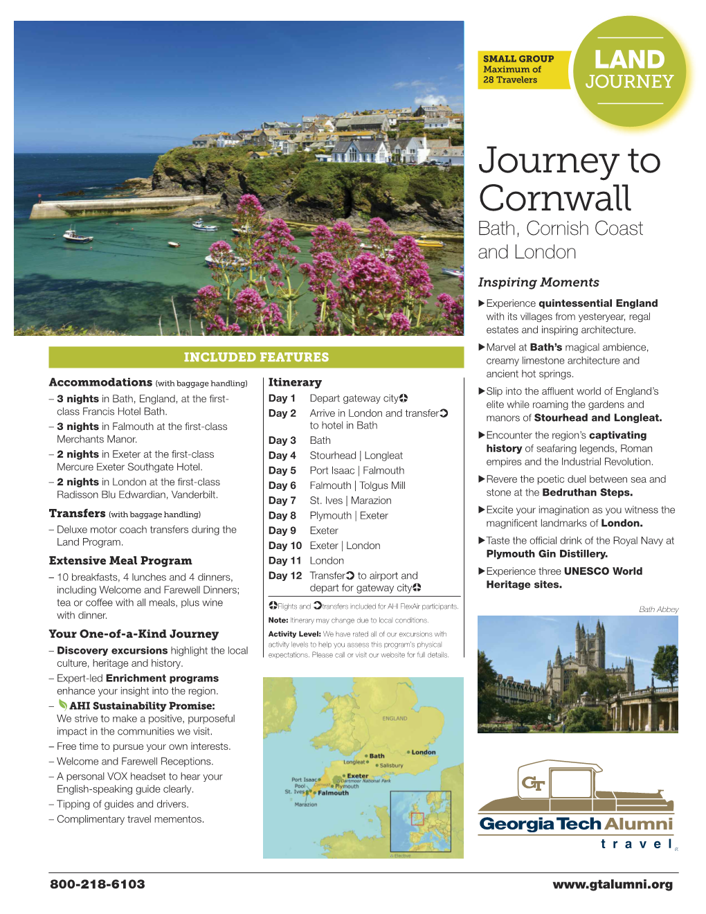 Journey to Cornwall Bath, Cornish Coast and London