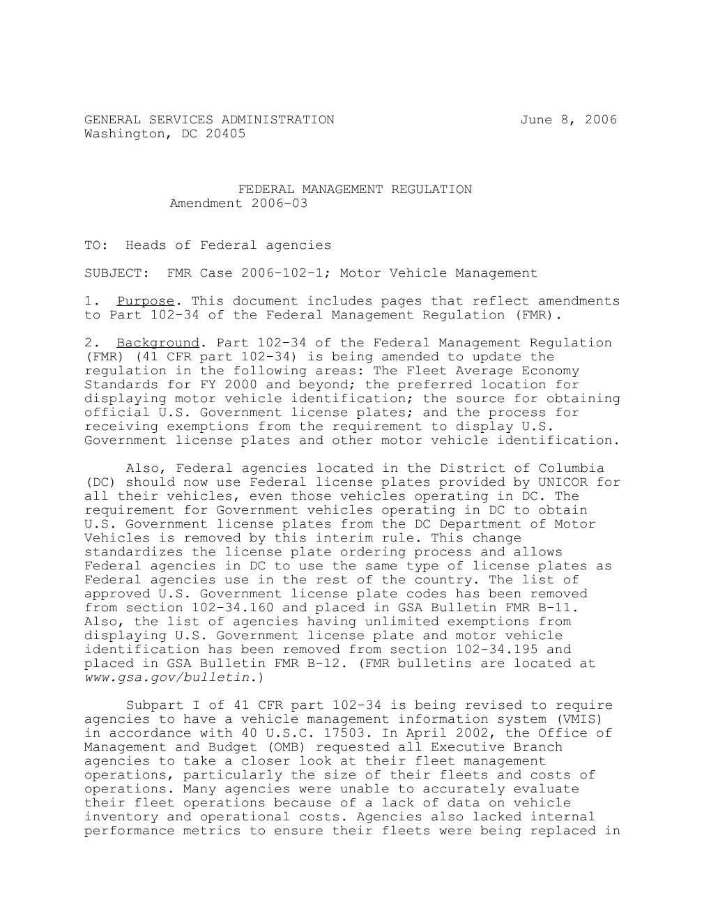 GENERAL SERVICES ADMINISTRATION June 8, 2006