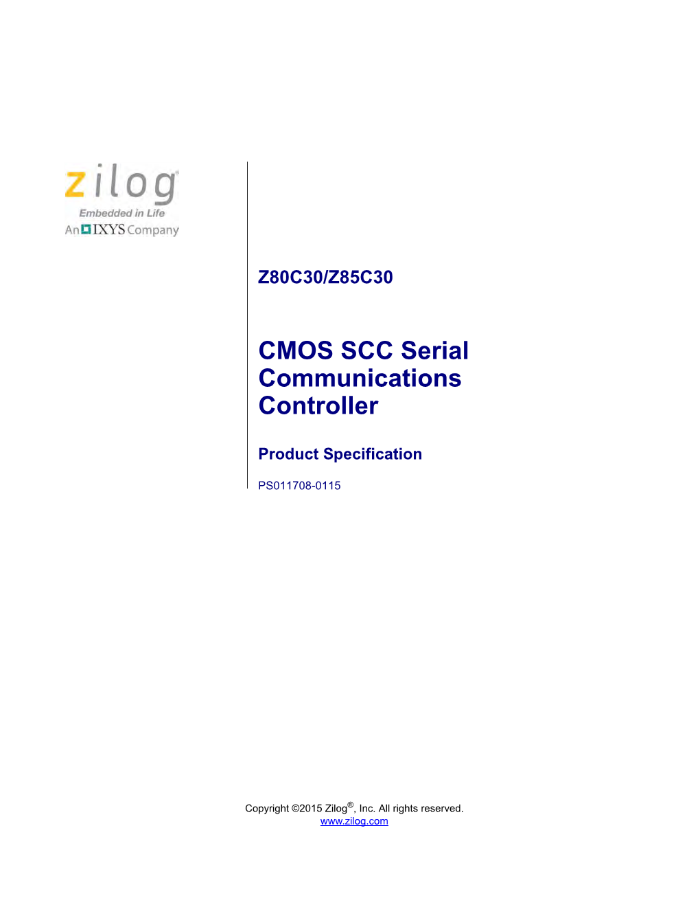 CMOS SCC Serial Communications Controller Product Specification