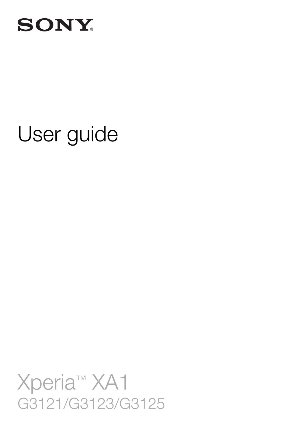 Sony Xperia XA1 Manual