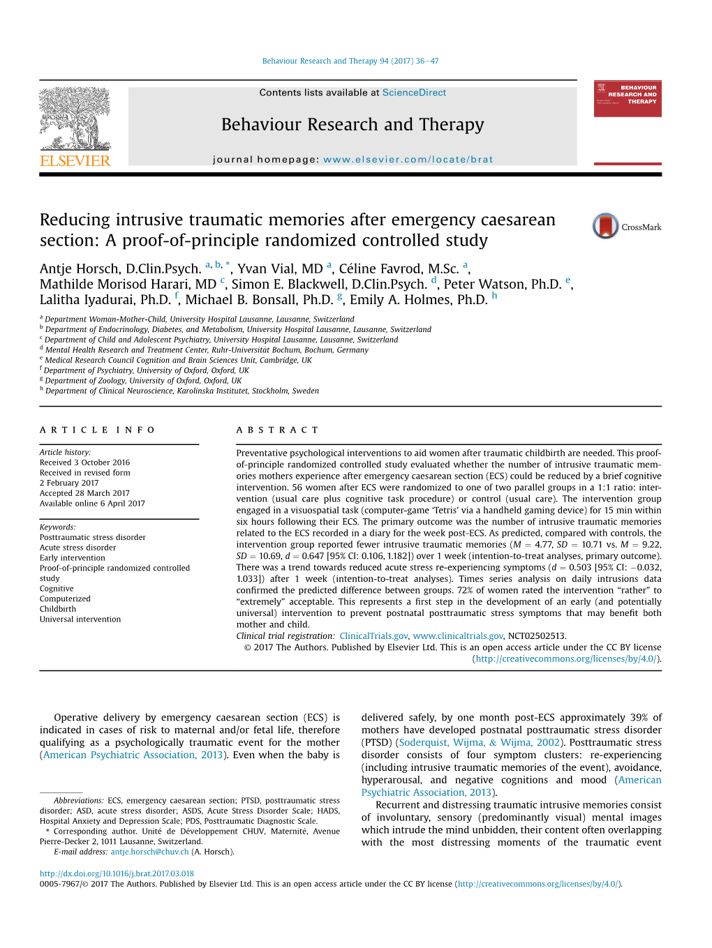 A Proof-Of-Principle Randomized Controlled Study