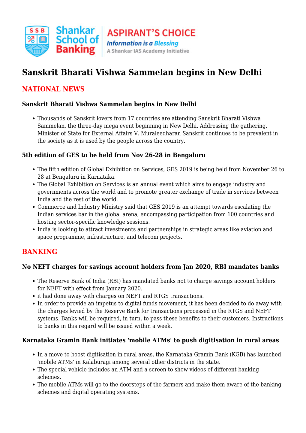 Sanskrit Bharati Vishwa Sammelan Begins in New Delhi