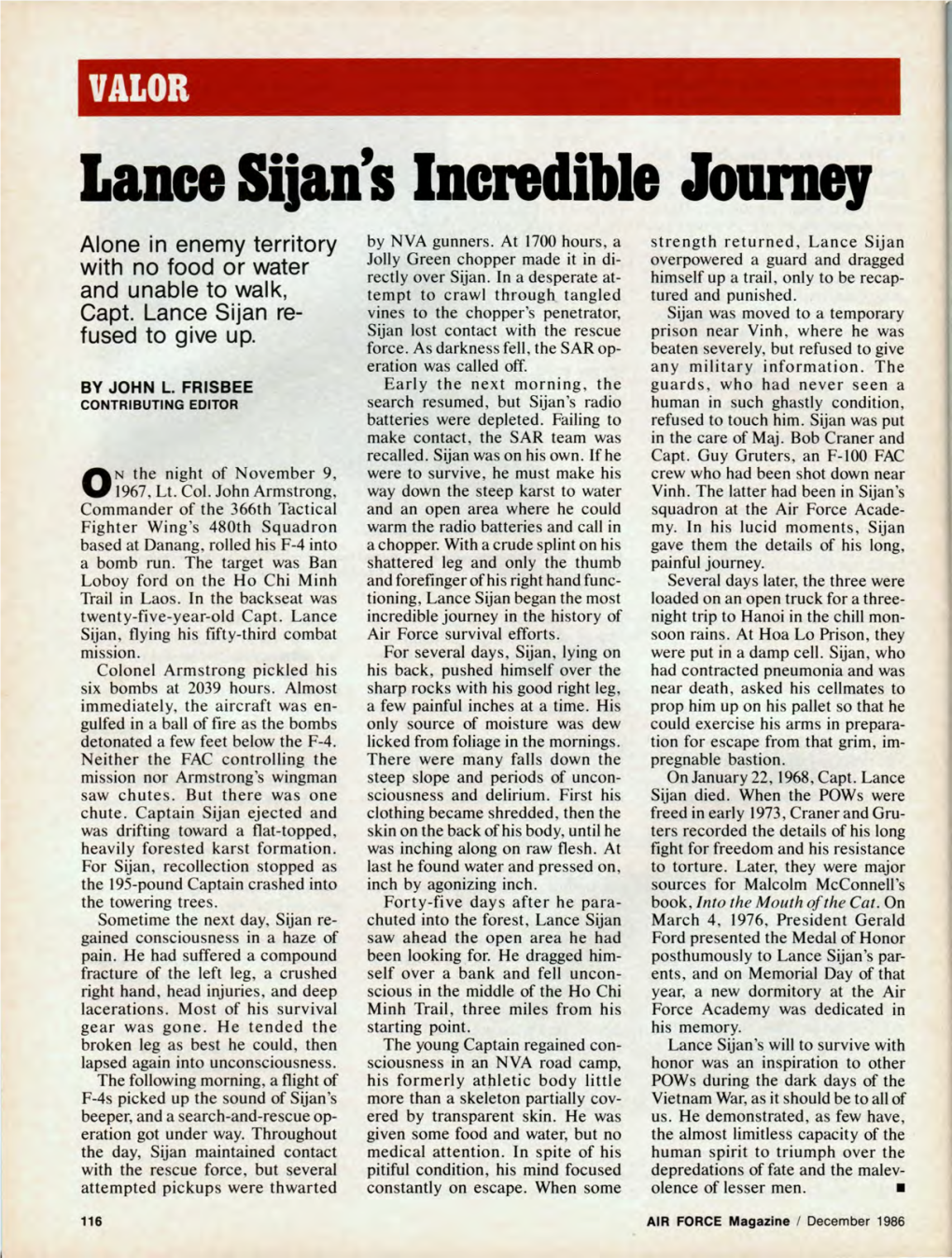 Lance Sijan's Incredible Journey Alone in Enemy Territory by NVA Gunners