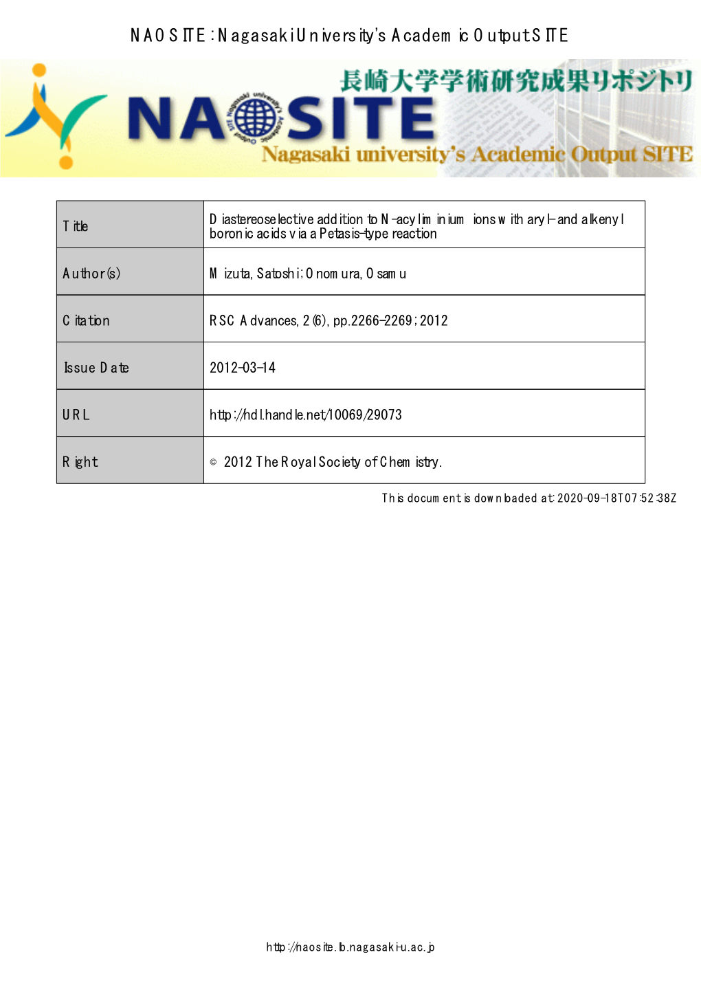 RSC Communication Template