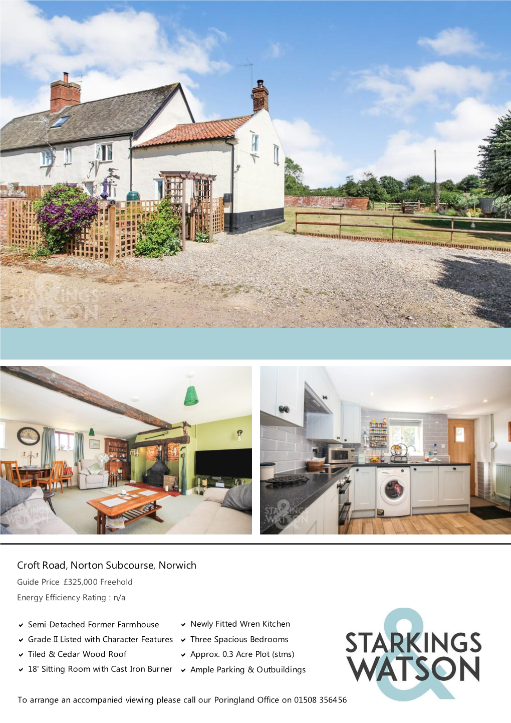 Croft Road, Norton Subcourse, Norwich Guide Price £325,000 Freehold Energy Efficiency Rating : N/A