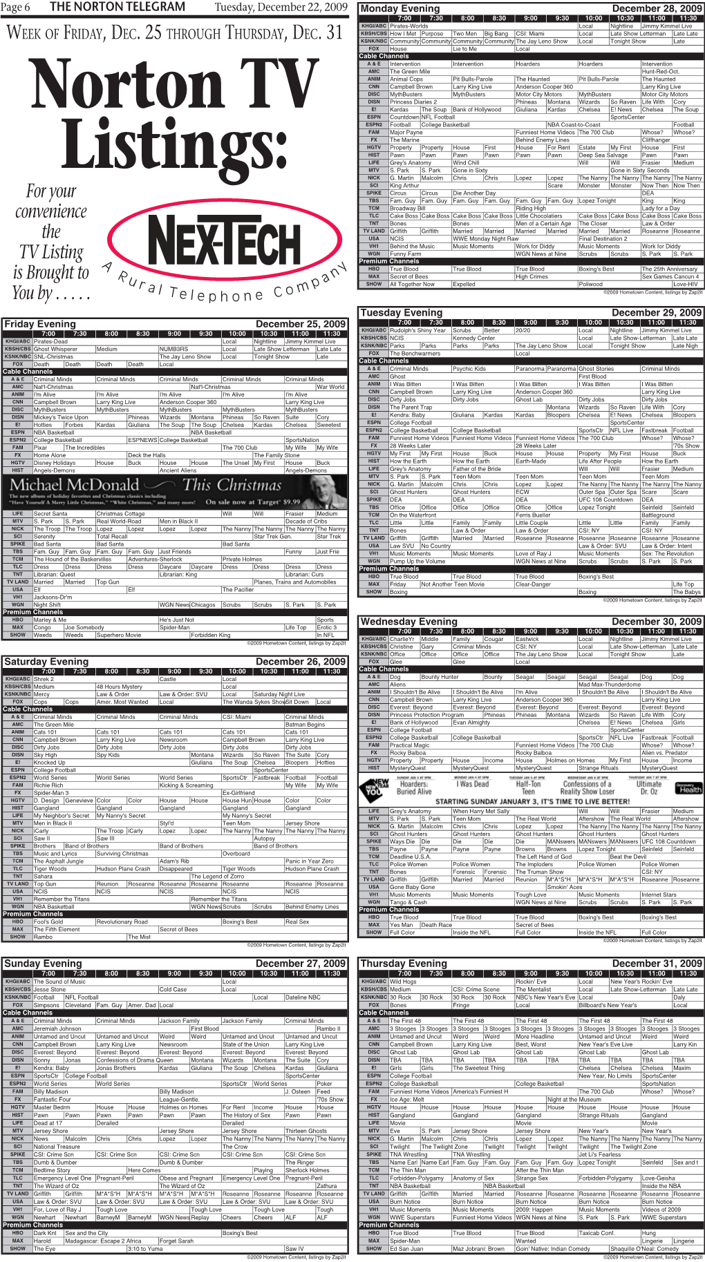 06 12-22-09 TV Guide.Indd