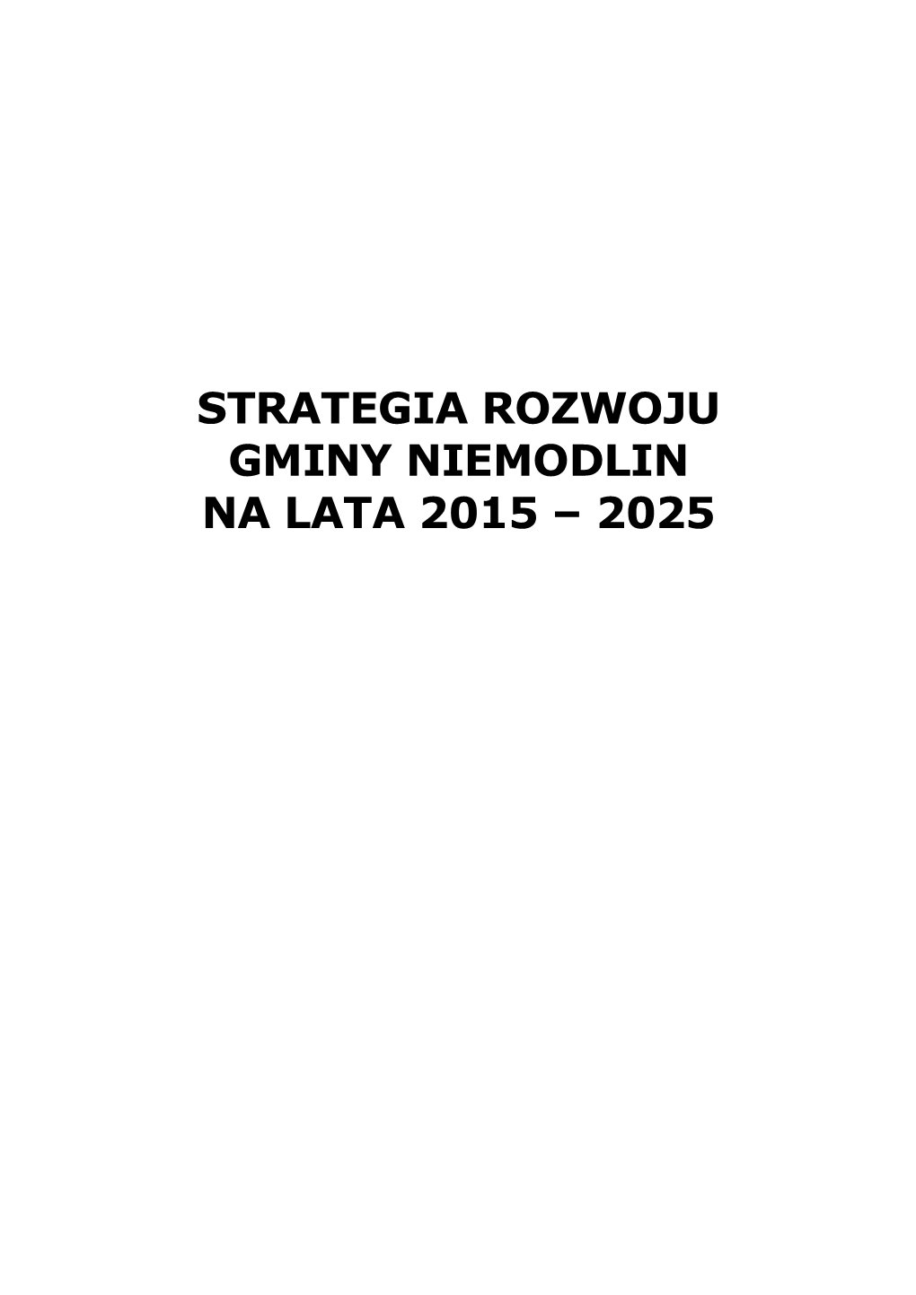 Strategia Rozwoju Gminy Niemodlin Na Lata 2015 – 2025