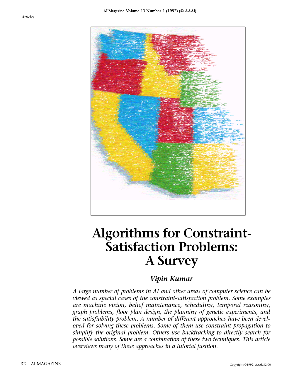 Algorithms for Constraint-Satisfaction Problems: a Survey