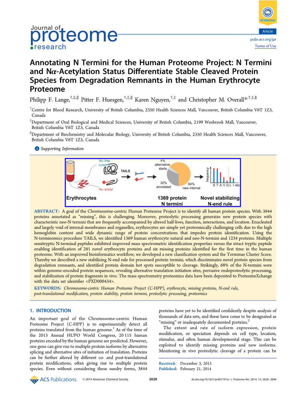 Annotating N Termini for the Human Proteome Project